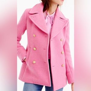 J. Crew Wool Majesty Peacoat Stadium Peony Pink 6 jacket coat blazer